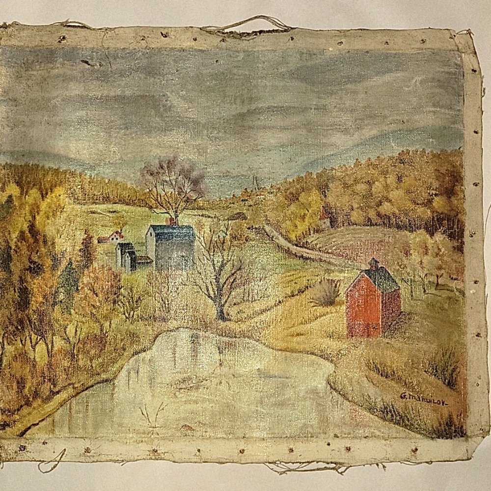 Great Depression Era  Original Painting By Giorgi Manuilov,1931